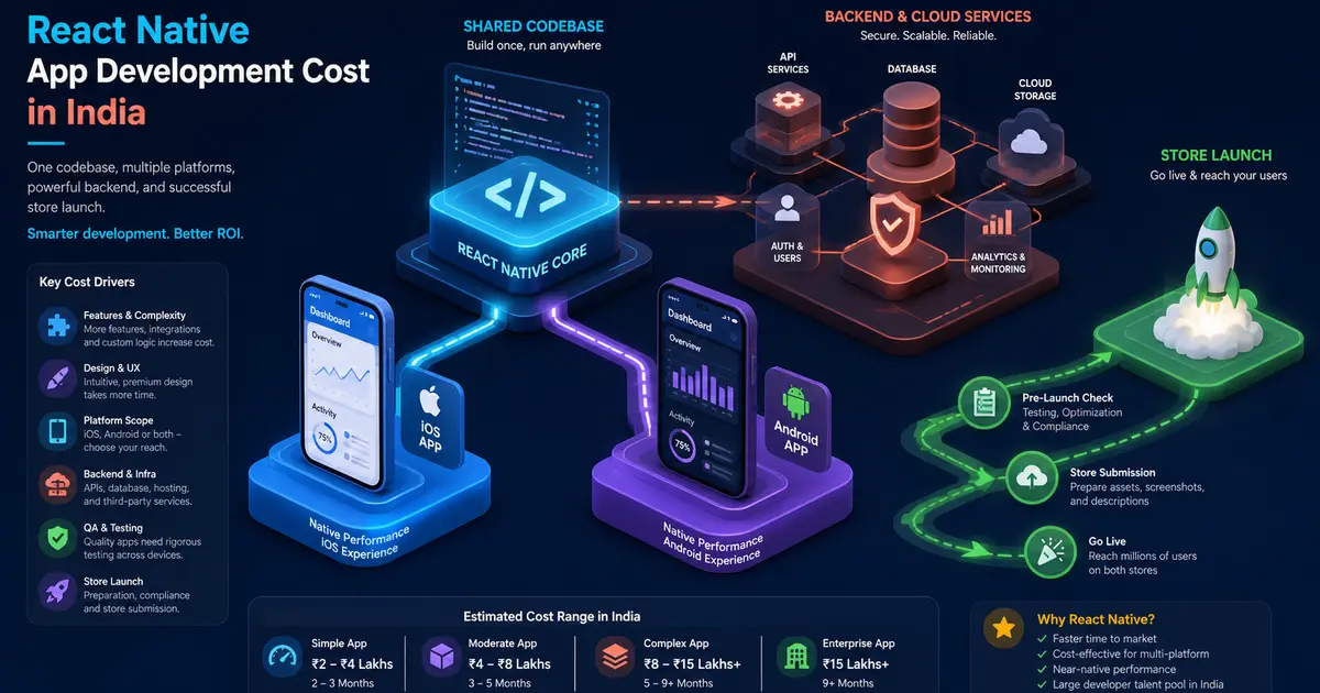 Visual guide to React Native app development cost in India