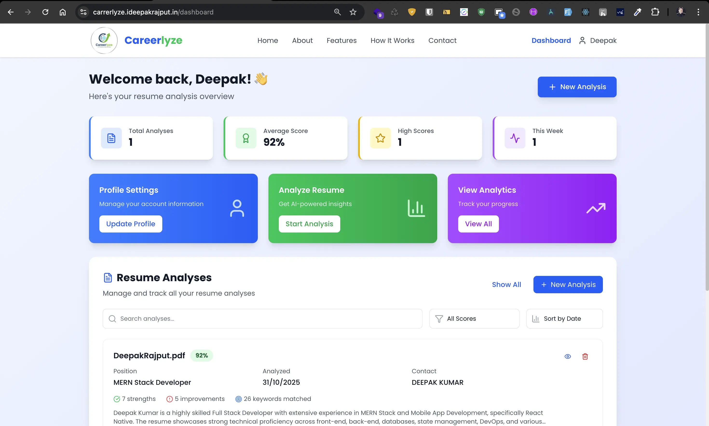 CareerLyze Dashboard