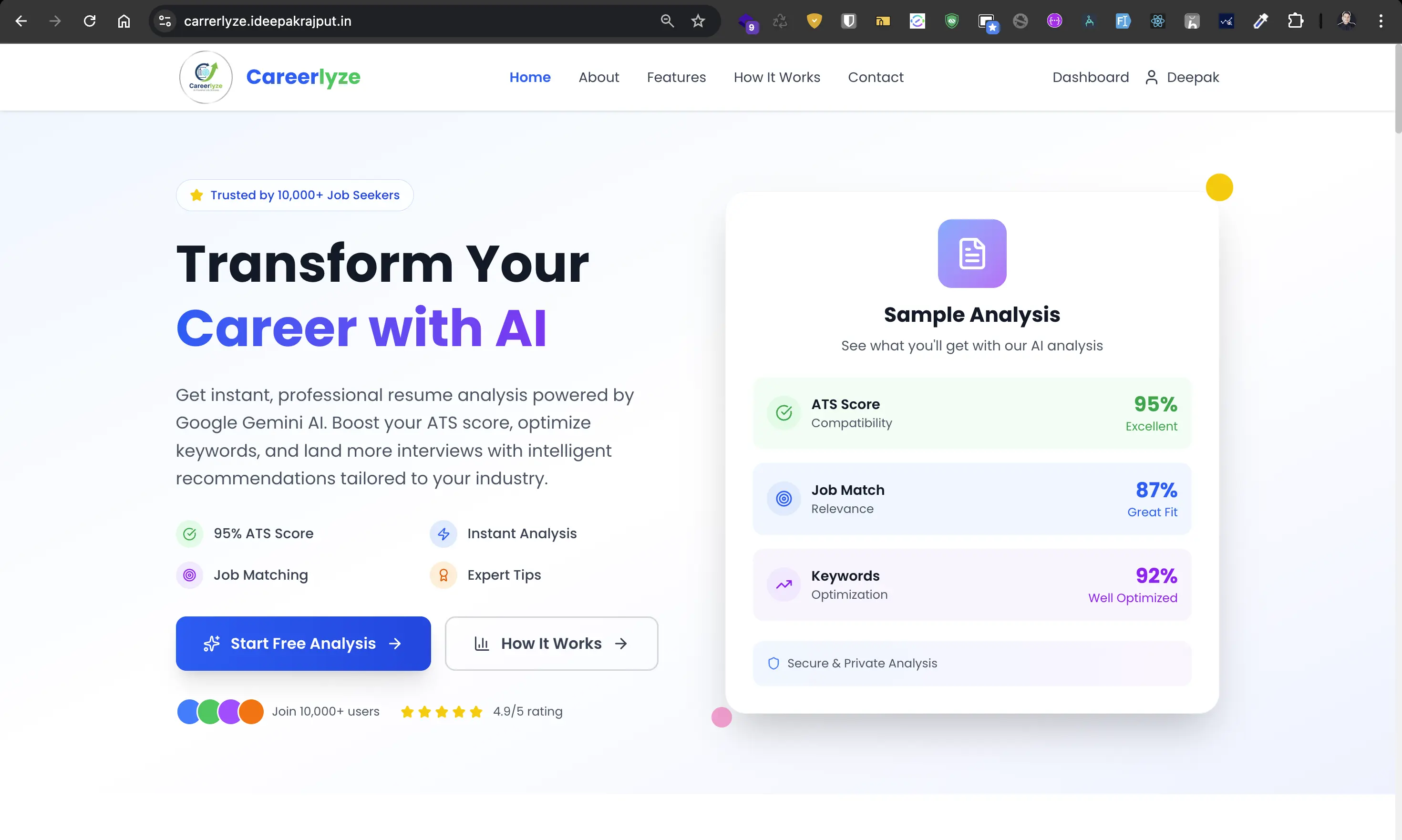 CareerLyze - AI-Powered Resume Analysis & Career Optimization Platform