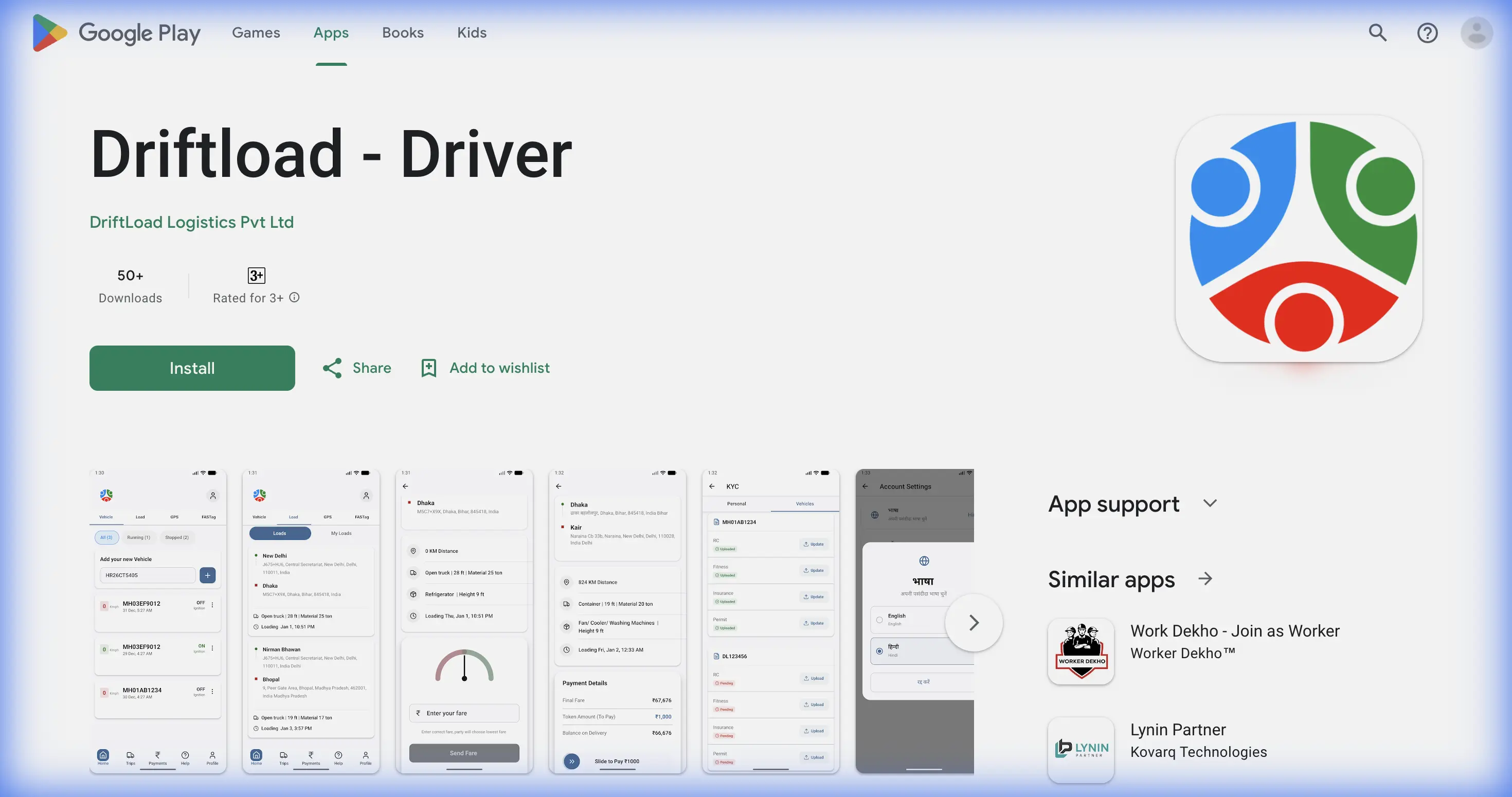 Driftload Driver Real-time App